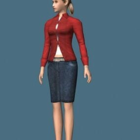Mode kvinna Rigged 3D-modell