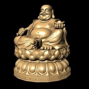 Modello 3d della statua del Buddha grasso