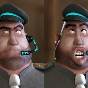 Fat Cop tecknad 3d-modell