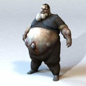 3D model tlustého zombie