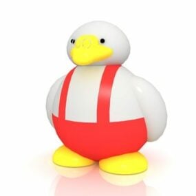 胖卡通鸭玩具3d模型