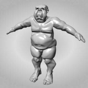 Modello 3d del personaggio del mostro grasso