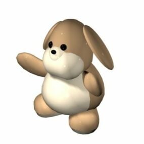 Fat Rabbit Cartoon Toy 3d-modell