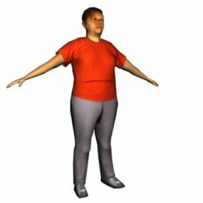 Mujer gorda de pie personaje modelo 3d