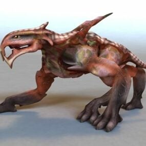 Felhoundin hirviö Rigged & Animoitu 3D-malli