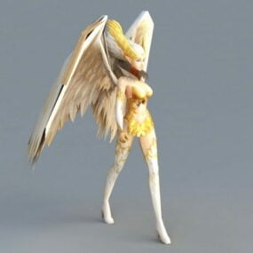Kvinde Angel Walking Rigged 3d model