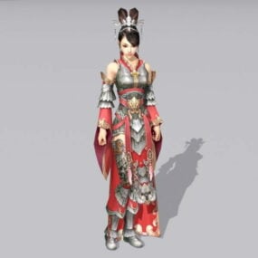 Kvindelig kinesisk kriger 3d-model