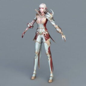 Female Elf Wizard 3d model