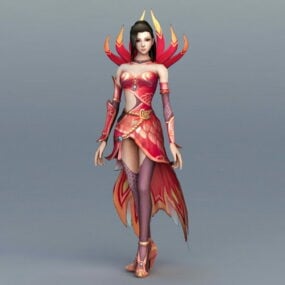 女性の火の魔術師 3D モデル