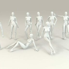 Conjunto de manequins femininos Modelo 3d