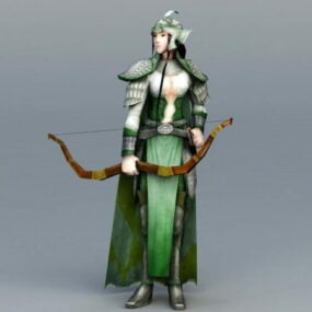 Female Medieval Archer 3d model