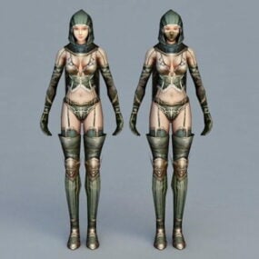 Kvindelig Ninja Assassin 3d-model