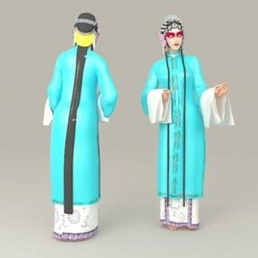 Weibliche Rolle im 3D-Modell der chinesischen Oper