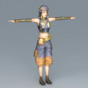 Nainen Samurai Warrior 3D-malli