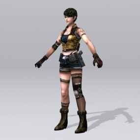 Female Soldier Art 3d model