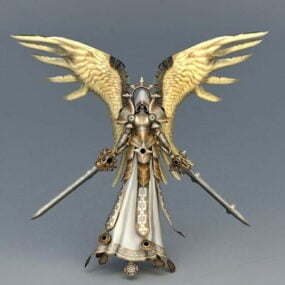 3D model ženského anděla bojovníka