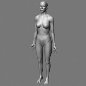Model 3D kobiecego ciała z siatką bazową