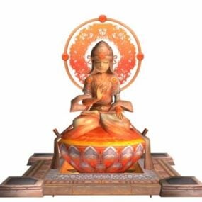 Modelo 3d da estátua feminina de Buda
