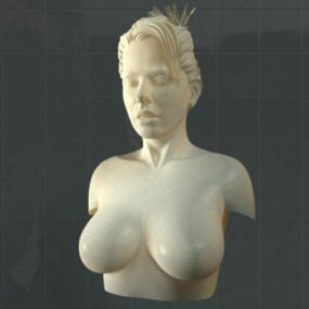 Character Female Bust Statue 3d model