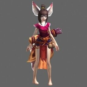 Žena Fox Warrior 3D model
