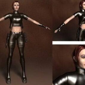Female Gunslinger Character 3d model