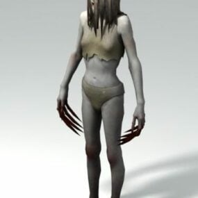 Kvinde inficeret heks – venstre 4 døde karakter 3d-model