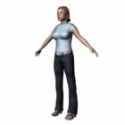Female People T Pose Character