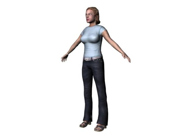 Female People T Pose Character Free 3d Model  Max Vray  Open3dModel