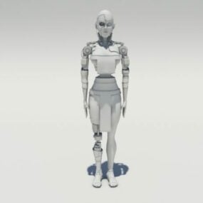 女性ロボットキャラクターの3Dモデル
