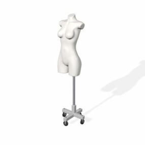 Female Torso Mannequin With Stand 3d model