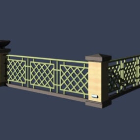 Fence Along The River 3d model