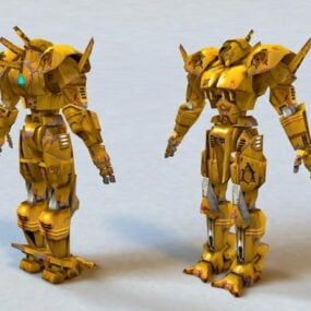 Vechten gele robot karakter 3D-model