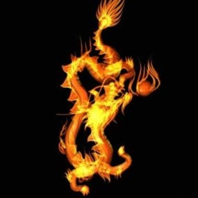 3д модель летающего огненного дракона