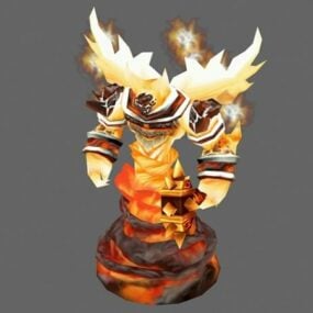 Model 3d Makhluk Elemen Api