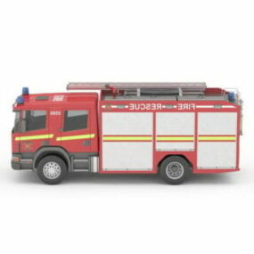 3D-Modell des Feuerwehr-Rettungswagens