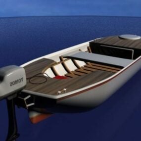 3д модель рыболовной моторной лодки