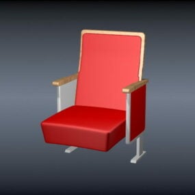 Cadeira estofada fixa para auditório modelo 3d