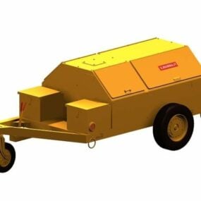 3D model vozíku s hořlavým přívěsem