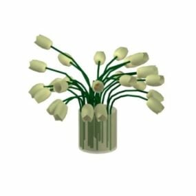 Blomstervase med lilje 3d model