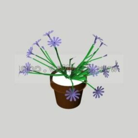 نموذج ثلاثي الأبعاد للنباتات والزهور والنباتات