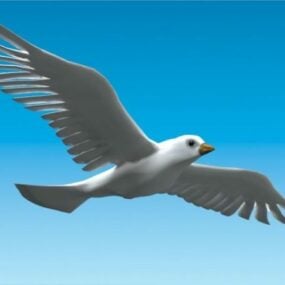 3d модель птаха-голуба, що летить
