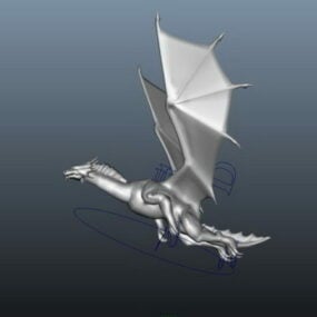 Modelo 3D da antiga estátua do dragão Qing