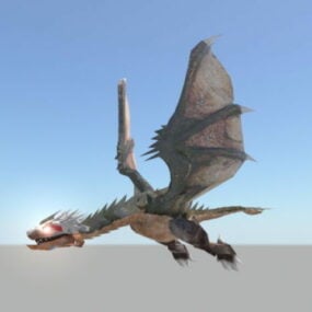 Flying drage Rigged 3d modell