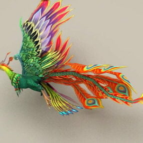 Flyvende Phoenix Rigged & Animeret 3d-model