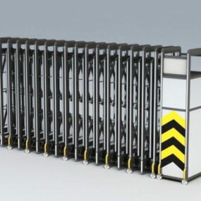 3D model skládací motorizované brány