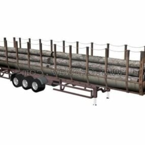 林业木材拖车3d模型
