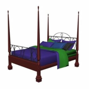 Four Poster Bed 3d model