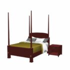 Four Poster Bed And Nightstand