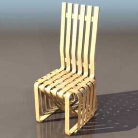 مدل سه بعدی صندلی کناری چوبی فرانک گری
