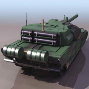 Ranskalainen Amx Leclerc Main Battle Tank 3d -malli